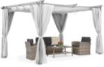 Garden Point La Palma 4x4m fehér terasz pergola Garden Point függönyökkel (GAP1280)