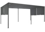 Garden Point Antracit Sevilla 3x6m terasz pergola Garden Point függönyökkel (GAP1250)