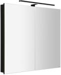 SAPHO GRETA LED tükrösszekrény, 81x70x14cm, matt fekete (GR085-0035) (GR085-0035)