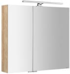 SAPHO MIRRÓ tükrösszekrény LED világítással, 80x70x16cm, alabama tölgy (MC080-0022) (MC080-0022)