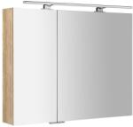SAPHO MIRRÓ tükrösszekrény LED világítással, 90x70x16cm, alabama tölgy (MC090-0022) (MC090-0022)