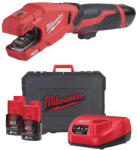 Milwaukee akkucs csővágó rozsdamentes acélhoz M12 PCSS-202C 12V 2x2, 0Ah (4933479242) - hardtools