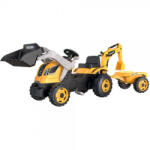 Hubners Tractor copii 3 ani+ cu pedale si remorca Smoby Builder Max
