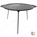 Kályhaház 3 Lábú Öntöttvas Szeletsütő / Pecsenyesütő - Ø 43 cm - Sík felületű