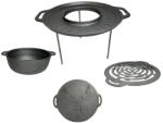 Kályhaház 4 db-os Multifunkciós Grilltárcsa szett, öntöttvasból, lábakkal - 49, 5 cm