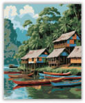 Számfestő Amazonasi Cölöpfalu a Folyó Partján - számfestő készlet (crea7187)