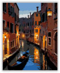  Velencei Gondola Esti Fényekben - számfestő készlet