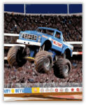  Kék Monster Truck Ugrás Közben - számfestő készlet