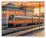  Kétszintes Ingázó Vonat Alkonyatkor - számfestő készlet