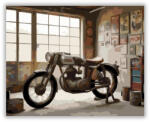 Számfestő Vintage Versenymotor a Műhelyben - számfestő készlet