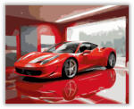 Számfestő Fényes Piros Ferrari Showroom Világításban - számfestő készlet