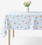 Goldea teflonos asztalterítő - eprek kék csíkos alapon 80 x 80 cm