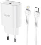 hoco. Incarcator retea Hoco N14, 1x USB-C, Quick Charge 20 W, White + Cablu Lightning inclus (6931474745033)