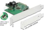 Delock PCI Express Kártya 1 x belső USB 3.2 Gen 2 Kulcs A, 20 tűs anya csatlakozó (89029) - pepita