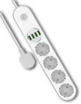 ColorWay Prelungitor Prelungitor pentru Priza, 4xUSB, Switch-off Button, 2m - ColorWay (CW-CHE44W) - White