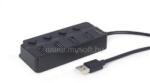 Gembird UHB-U2P4P-01 USB HUB 4 Port with Switches (fekete) (UHB-U2P4P-01) (UHB-U2P4P-01)