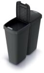 Prosperplast Hulladékgyűjtő Prosperplast COMPACTA Q DUO, 50 l újrahasznosított fekete, fekete fedéllel (NDAB50-S411*)