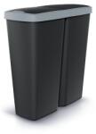 Prosperplast Hulladékgyűjtő Prosperplast COMPACTA Q DUO, 50 l fekete, világosszürke fedéllel (NDAB50-429U/S411)