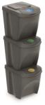 Prosperplast SORTIBOX 3 x 25 l szürke hulladékgyűjtő (IKWB25S3-405U) - epenta