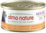 Almo Nature 6x70g Almo Nature HFC Cat Mousse Tonhal & garnélarák nedves macskatáp