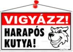  Információs tábla, 22, 5x12, 5 cm, Vigyázz! Harapós kutya! (LUIN033)