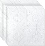 NEXTLY 30 x 3D NEXTLY öntapadós tapéta készlet, falra vagy mennyezetre, vízálló, állítható, erős ragasztó, könnyen felszerelhető, lefedettség 14, 7 nm, 70x70 cm, fehér, modern design, 9-es kód (s30tpt9mare)
