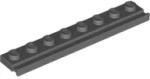 LEGO® 4510c85 - LEGO sötétszürke lap 1 x 8 méretű, hosszanti sínnel (4510c85)