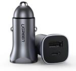 UGREEN Autós töltő Ugreen CD130 Usb-a Usb-c 30W szürke (MDRON-8004)