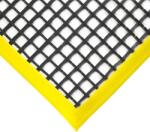 AVRubber Ipari rácsos gumiszőnyeg csúszásmentes munkaállomás 120x180 cm fekete sárga szegéllyel