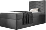 Miló Bútor St7 boxspring ágy, sötétszürke, jobbos (80 cm) - smartbutor