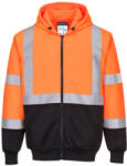 Portwest B315 Hi-Vis kéttónusú kapucnis pulóver Narancs/Fekete - S (PW-B315OBRS) - hardtools