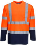 Portwest S280 Kéttónusú, hosszú ujjú Cotton Comfort póló Narancs/Navy - XXL (PW-S280ONRXXL) - hardtools