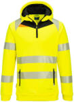Portwest DX482 DX4 Hi-Vis 1/4 zippzáras kapucnis pulóver Sárga/Fekete - XXL (PW-DX482YBRXXL) - hardtools