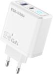 VEN-DENS Intelligent Charger, 65W, 2 port, USB Type-C, USB Type-A, QC 3.0, Fehér, Töltő adapter (SP-TC81BG)