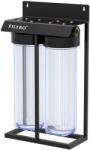 FILTRO Set 2 carcase transparente, BIG CLEAR 20" TWIN, conexiune 1" din alama, cheie, supapa presiune si cadru metalic (BIG-CLEAR-20-TWIN) Filtru de apa bucatarie si accesorii
