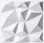 Dollcini 3D mintás PVC falpanel - modern geometrikus textúrájú dekorációs panel nappaliba, hálószobába, irodába - 50 x 50 cm - Prizma Hatású 3D Falpanel - 12 DB