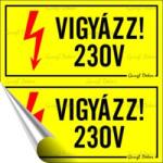  Információs matrica, 10x10 cm, 230 V (210 - 190) - molnarpapir