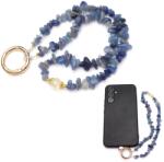  Breloc Telefon Cuart Albastru 44 cm - Claritate si Liniste Interioara - cu Agatator Metalic