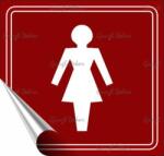  Információs matrica, 8, 7x8, 3 cm, toalett, női szimbólum, burgundi vörös/fehér (200 - 240 BU) - molnarpapir