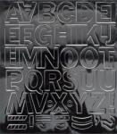  Öntapadós matrica, 3 cm-es, betűlap, fekete (500 - 30FEK) - molnarpapir