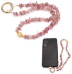  Breloc Telefon Cuart Roz 44 cm - Iubire, Liniste si Protectie Emotionale - cu Agatator Metalic