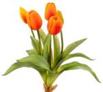  Selyemtulipán Csokor - Élethű Narancssárga Művirág Dekoráció 35cm