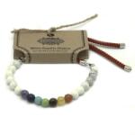 Csakra Shop Fogyókúrás 925 Ezüstözött DrágakőRoyal Karkötő - Fehér Howlit Chakra