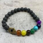 MyVanilla Lávakő Karkötő- Hamsa Chakra