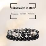 MyVanilla Ásvány Ezüst Jáspis és Onix Páros Karkötő