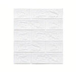 Flippy Set 10 Placi Tapet 3D, Flippy, 35 x 38 cm, Grosime 3 mm, din Polietilena, Model Caramida, Suprafata acoperita 1.33 mp, Alb (teo-128819)