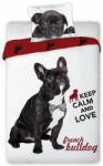 FARO Tekstylia Kutyás - Best Friends - Keep calm and love french bulldog ágyneműhuzat szett 140 x 200 + 70 x 90 cm (BEST FRIENDS 004)