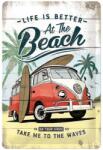 Nostalgic Art Volkswagen dombornyomott fémplakát 20 x 30 cm"Bulli Beach