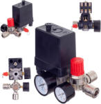 TC Technic Presostat pentru Compresoare cu Regulator de Presiune și 2 Manometre, 400V, 1/4" Tehnic PL400-2 (TF2-29910)