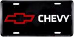 HANGTIME Chevy "red logo" dombornyomott fémtábla/rendszámtábla 30, 1 x 15, 1 cm (2708)